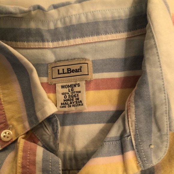 L.L. Bean Collared Striped Long sleeve Button-down - Picture 2 of 4